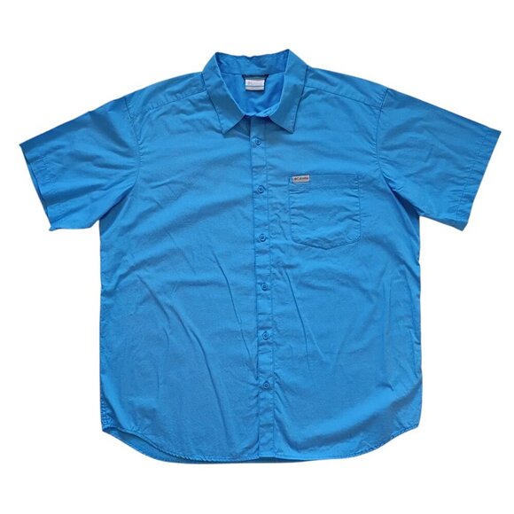 Columbia Sportswear Charlie View EXS Men’s Short Sleeve Blue Shirt Cotton XL - Picture 4 of 10